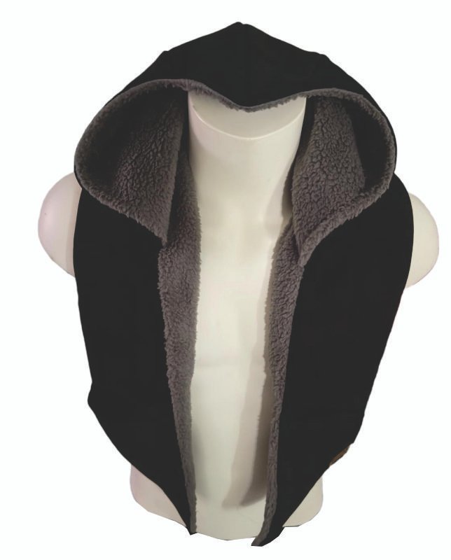 Assassin’s Creed-Inspired Hood with Pockets – Black Gray