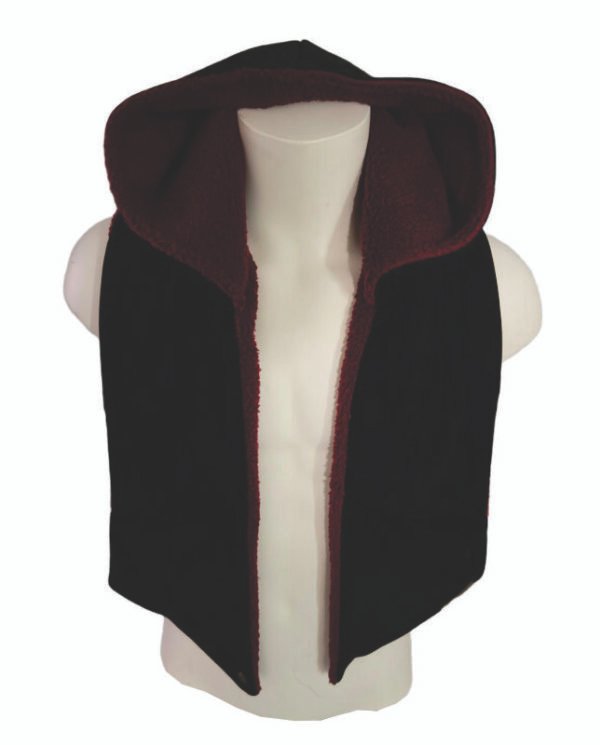 Assassin’s Creed-Inspired Hood with Pockets – Black Red Wine