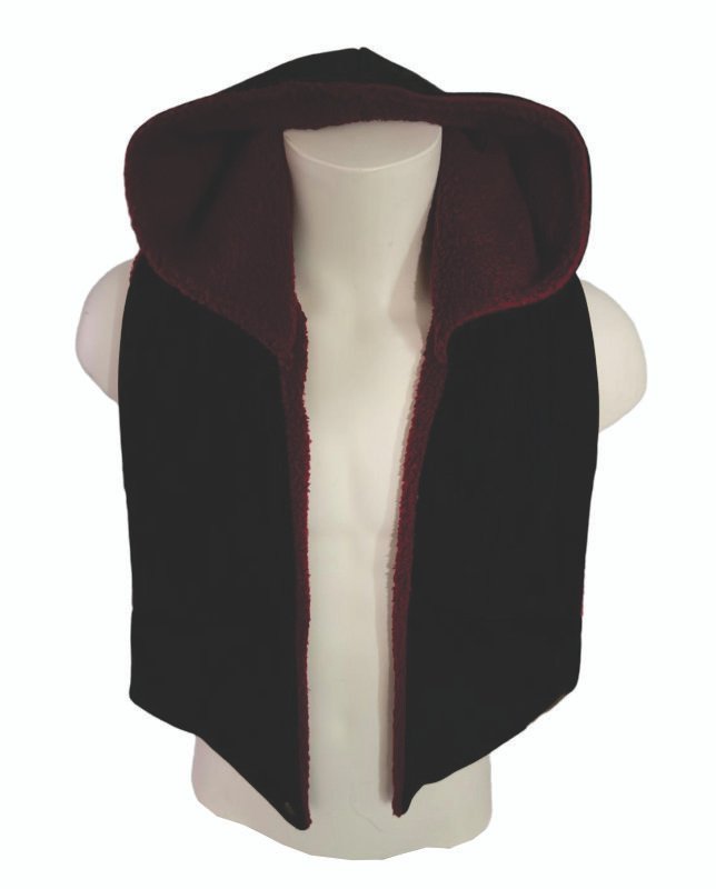 Assassin’s Creed-Inspired Hood with Pockets – Black Red Wine
