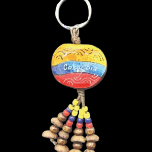 Handcrafted Colombia Keychain – Resin & Coffee Seeds