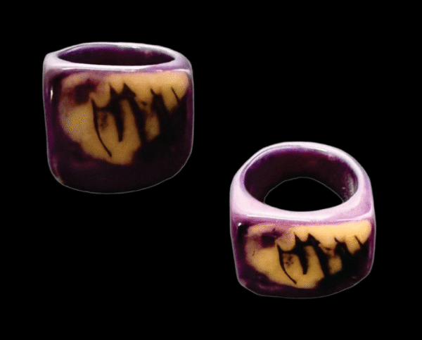 Purple Flame Handcrafted Resin Ring - Size 7 - Image 2