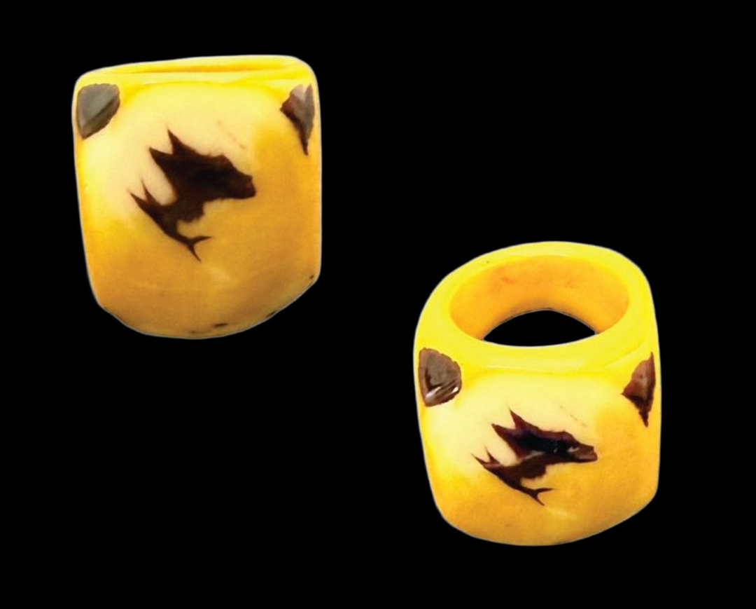 Handcrafted Resin Ring – Yellow Flame - Size 7 - Image 2