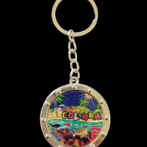 Colombia Tropical Paradise Metal Keychain