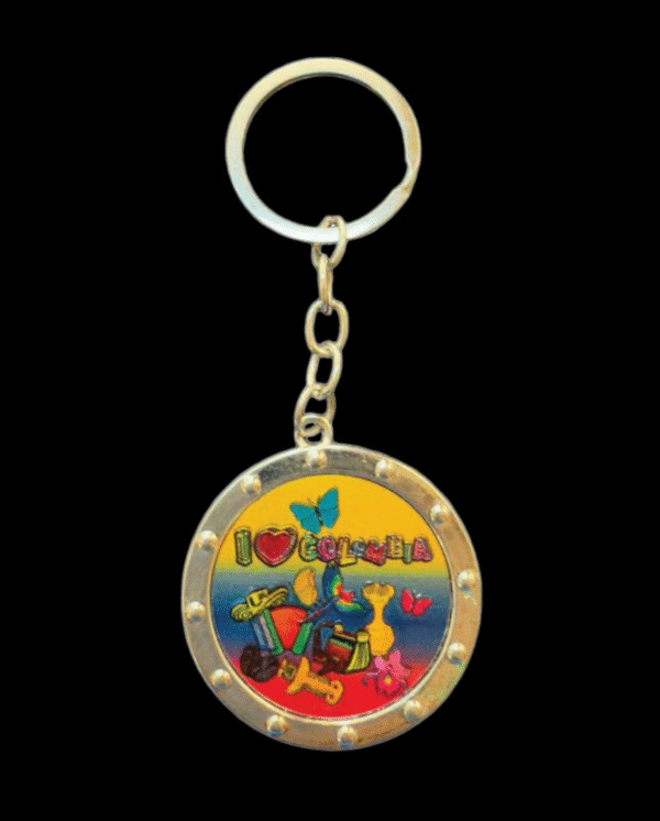 "I ❤️ Colombia" Metal Keychain – Cultural Icons Edition