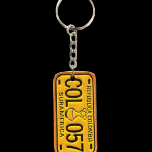 Colombia License Plate Leather Keychain – COL 057