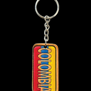 "Colombia Tricolor Leather Keychain"