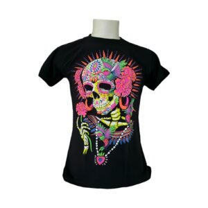 Floral Catrina Neon Glow T-Shirt