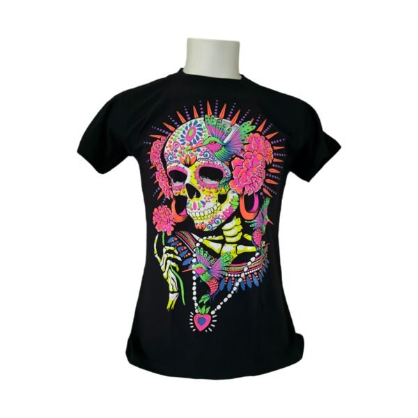 Floral Catrina Neon Glow T-Shirt