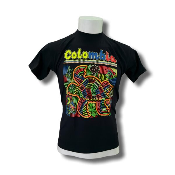 "Colombia Tribal Turtle" Neon Mola Art T-Shirt