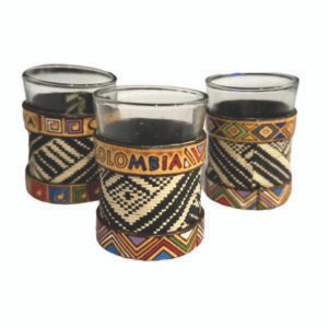 Colombian Shot Glass Set of 3 – Handcrafted with Werregue Fiber & Glass