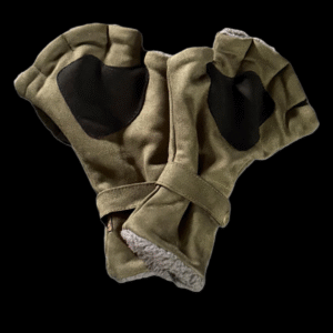 Fingerless Winter Gloves – Soft, Warm & Stylish - Green Black
