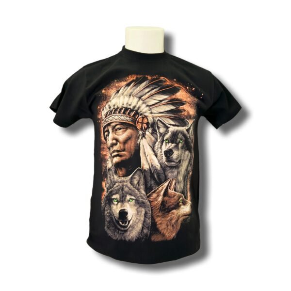 Tribal Spirit & Wolves Glow T-Shirt