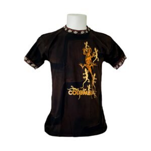 “Colombia Jungle Spirit” Brown T-Shirt – 100% Cotton – Nature-Inspired Design