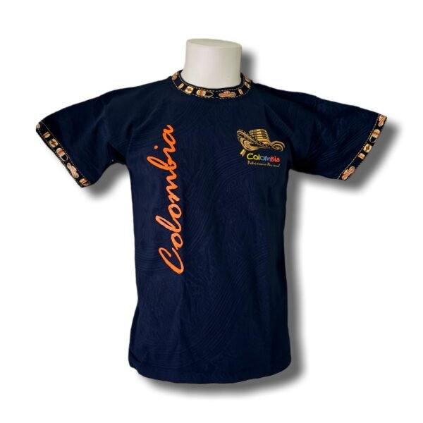 Colombia Heritage Shirt – Elegant Navy Blue – 100% Cotton