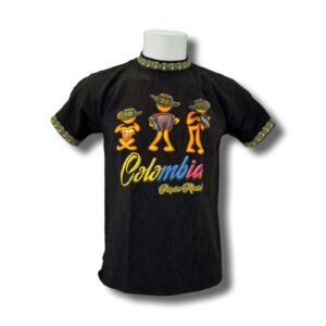 Colombia Parranda Music T-Shirt – 100% Cotton – Neon-Style Print