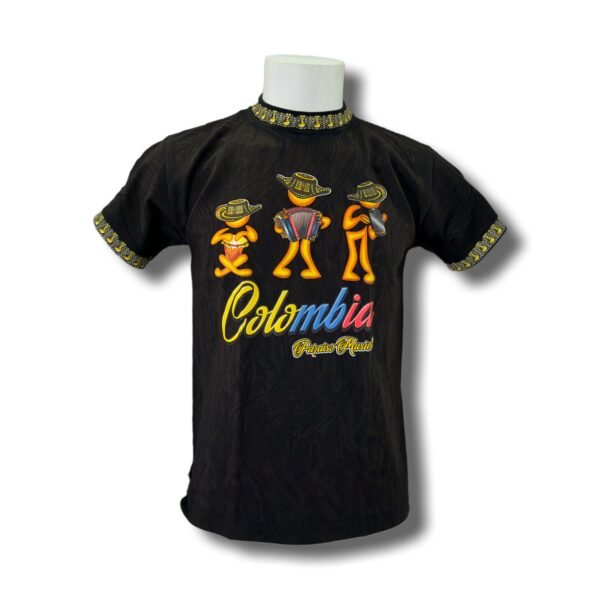 Colombia Parranda Music T-Shirt – 100% Cotton – Neon-Style Print