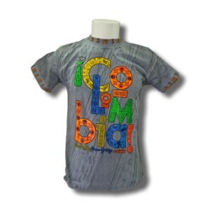 Men’s Colombia Tribal Letters - Gray T-Shirt – Neon Colors – 100% Cotton