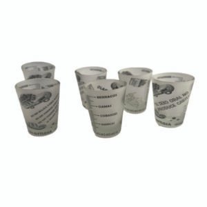 Set of 6 Frosted Colombian Shot Glasses – Funny Phrases Collection
