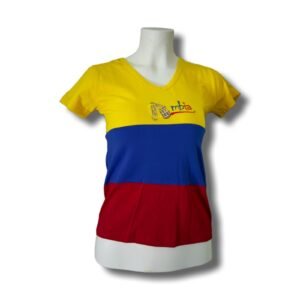 Women's Colombia Flag T-Shirt with Iconic Embroidery – 100% Cotton