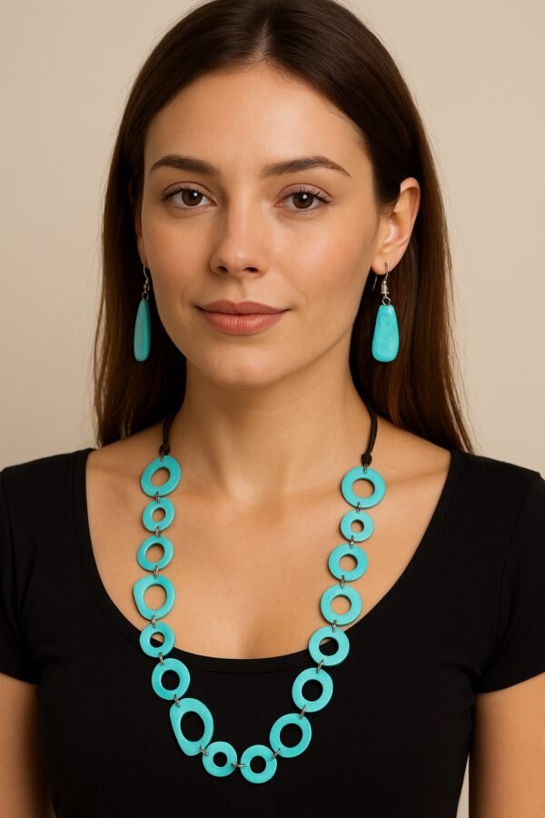 Turquoise Essence Handmade Set – Unique Necklace & Earrings