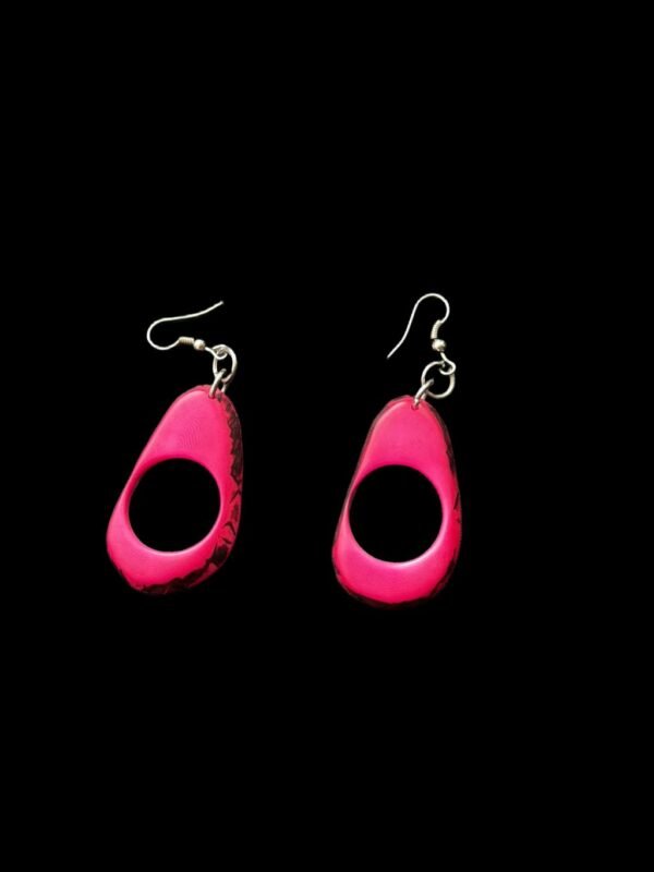 “Vivid Rose” Set – Fuchsia Oval Necklace & Earrings - Image 2