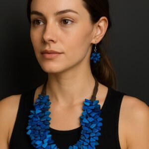 “Blue Tide” Set – Natural Shard Necklace & Earrings