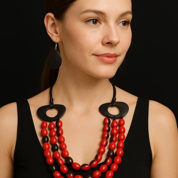“Dark Passion” Set – Tribal Elegance Necklace & Earrings