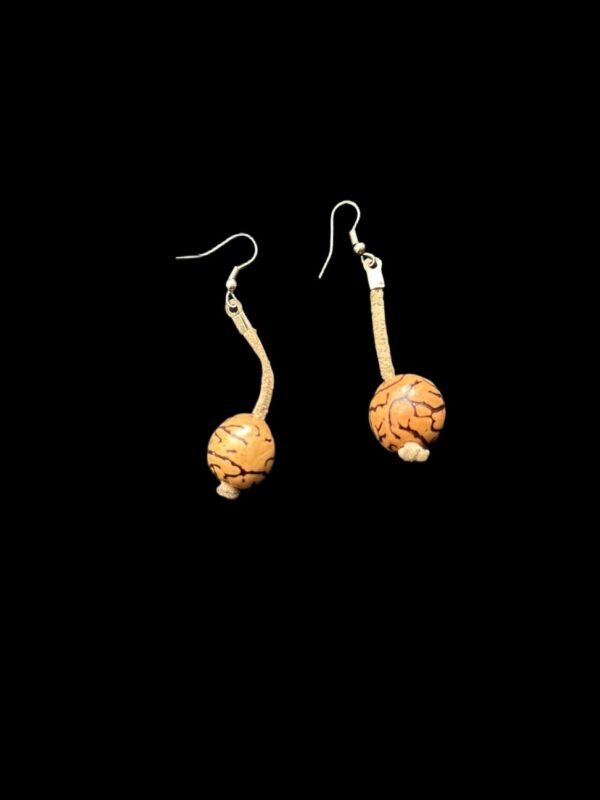 “Carved Earth” Set – Handcrafted Wooden Necklace & Earrings - Image 2