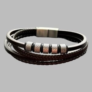 Quad Leather Wrap with Steel Accents 001_1678