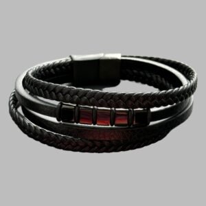Quad Leather Wrap with Steel Accents_003_1678
