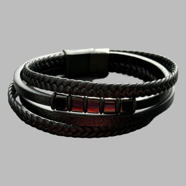 Quad Leather Wrap with Steel Accents_003_1678