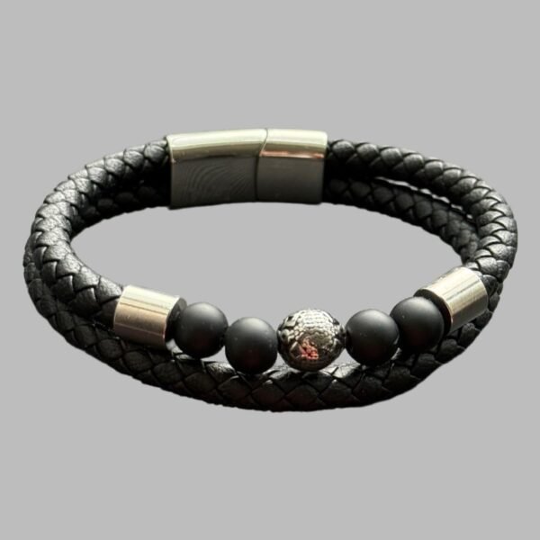 Refined Leather Bracelets with Steel Accents