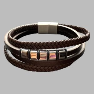Quad Leather Wrap with Steel Accents_016_1678